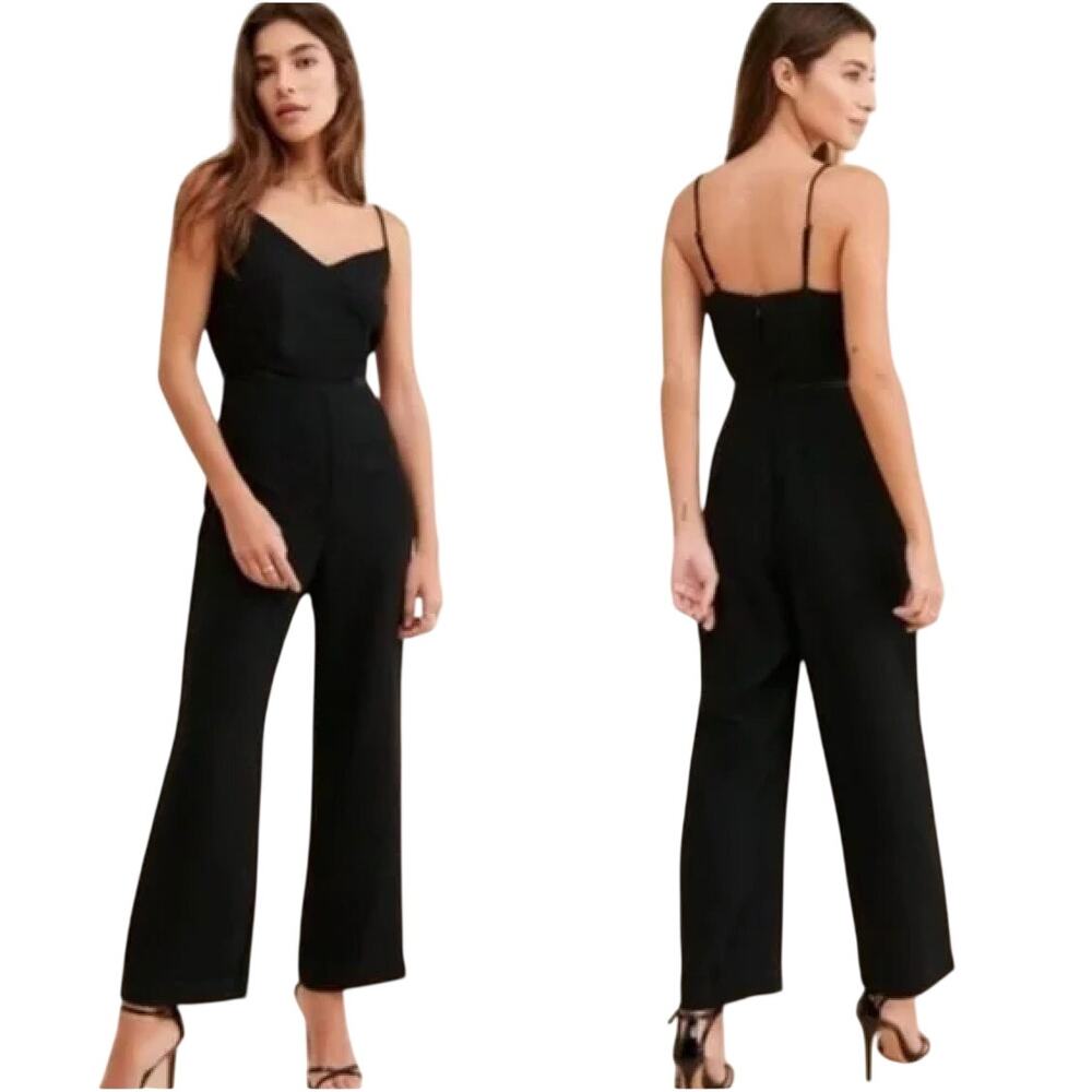 Anthropologie Maeve Magdalena Black Jumpsuit 4 Tall NWT